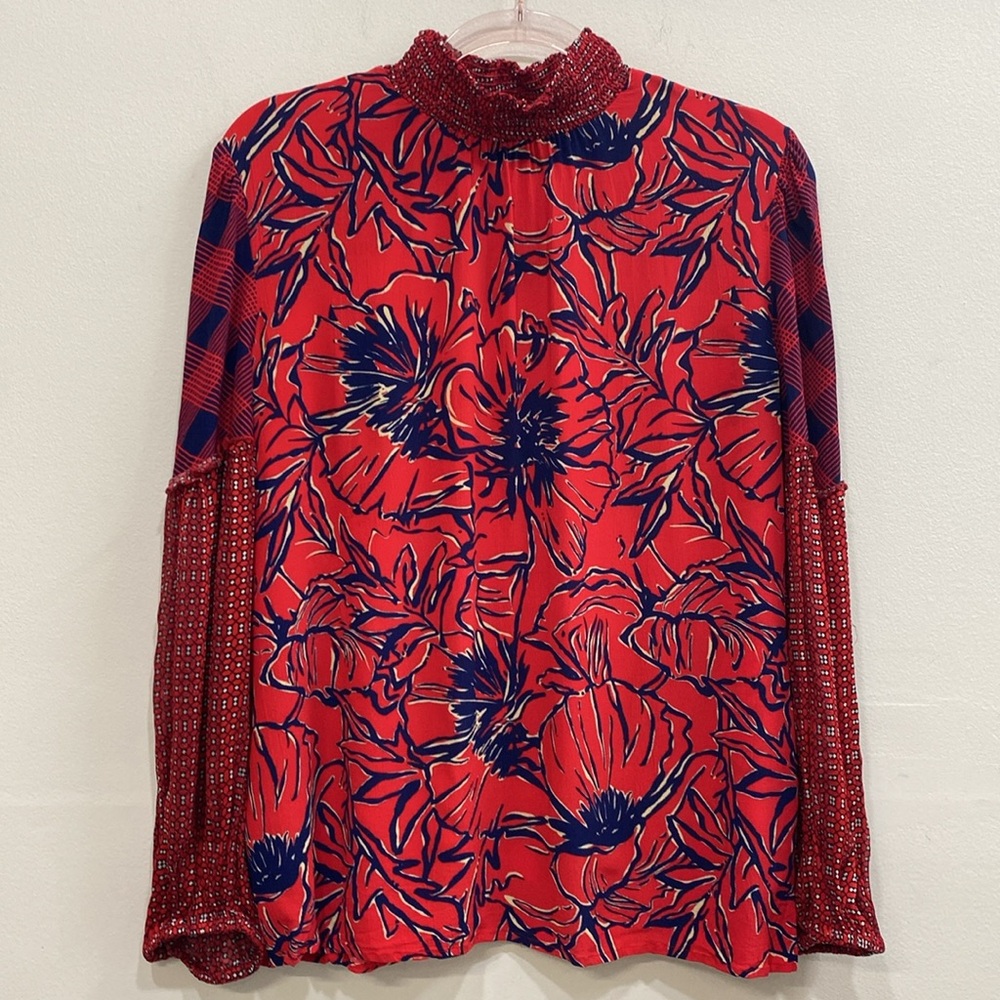 Blank London Floral Women's Top‎ Puffed Sleeves Large